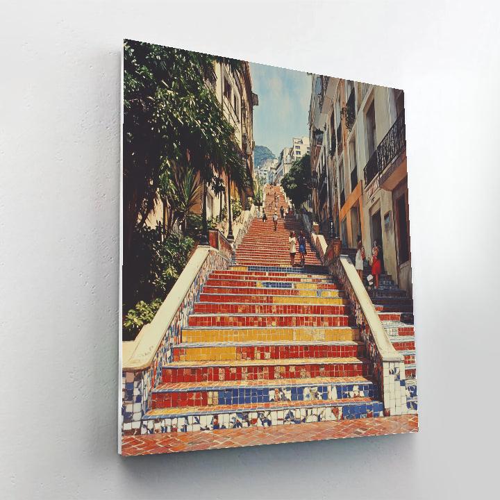 Colorful Staircase Of Selaron Steps Rio De Janeiro Brazil DIY paint by numbers