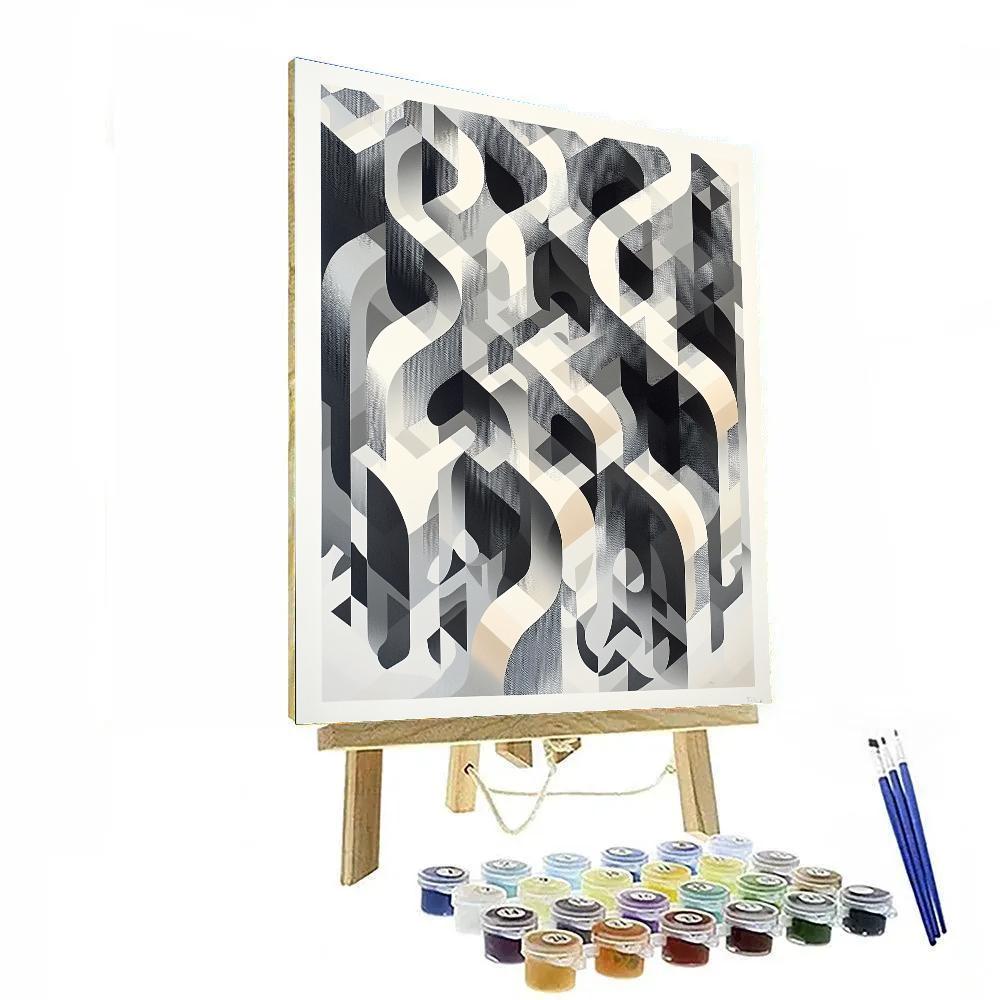 M.C. Escher Inspired Paradox Of Infinite Lattices Numbered painting kits