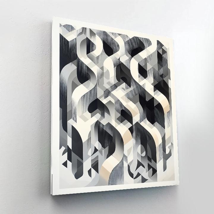 M.C. Escher Inspired Paradox Of Infinite Lattices Numbered painting kits