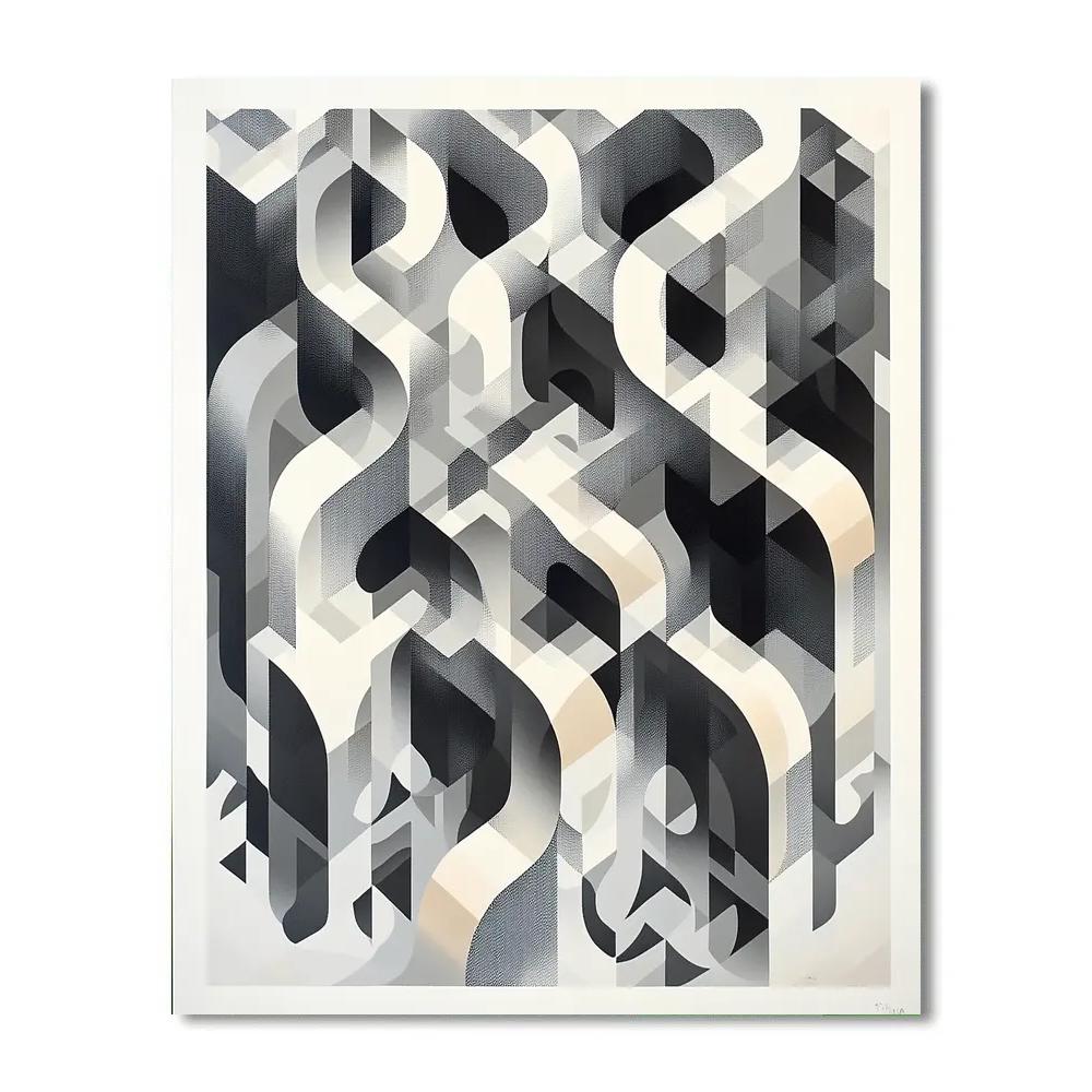 M.C. Escher Inspired Paradox Of Infinite Lattices Numbered painting kits