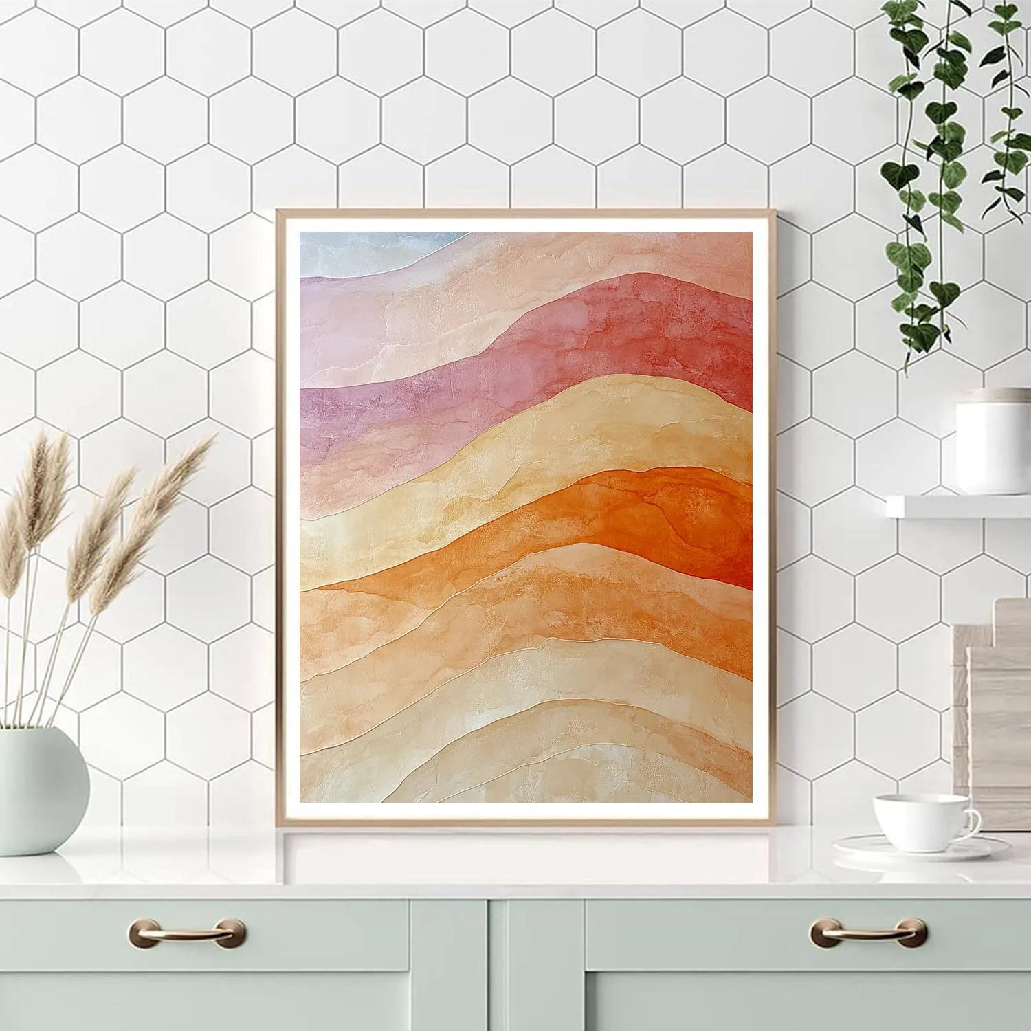 Georgia O’Keeffe Inspired Sunlit Canyon Wall With Sky Ribbon painting number kit