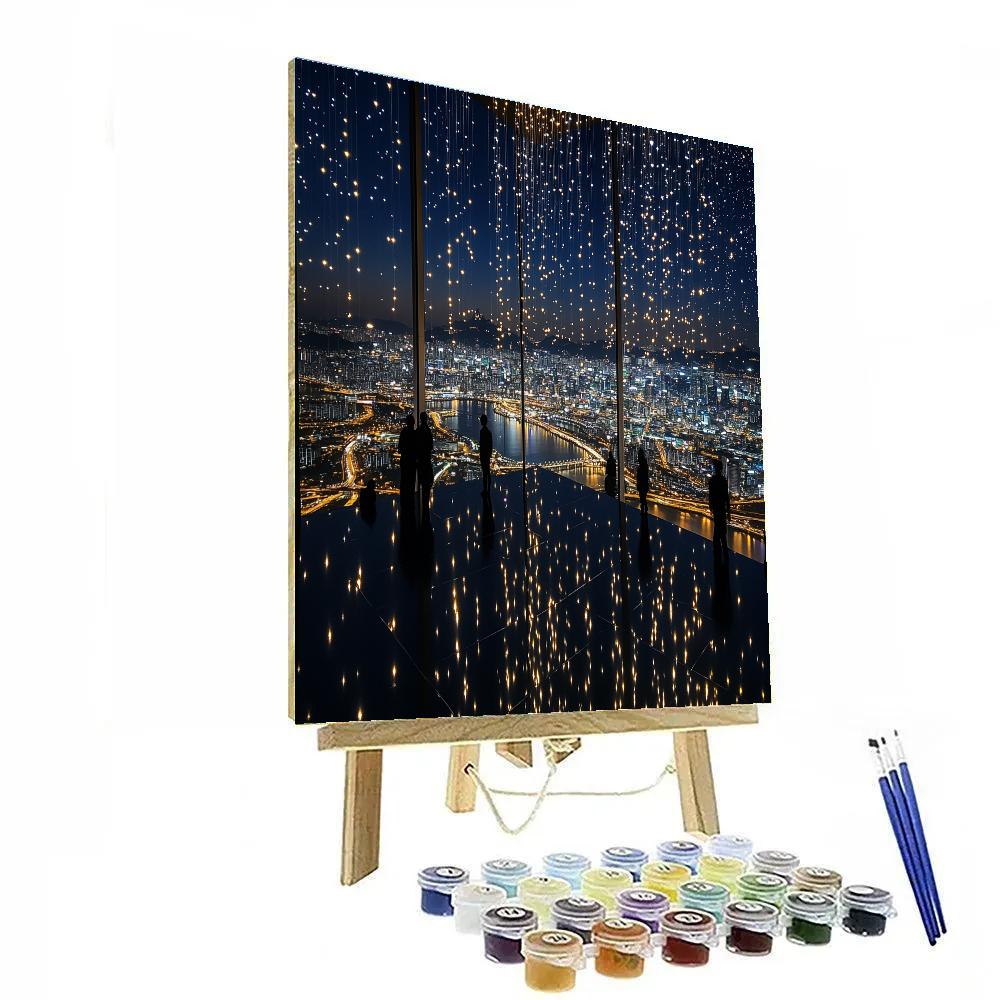 City Viewpoint At Seoul Sky Lotte World Tower Seoul South Korea Numbered painting kits