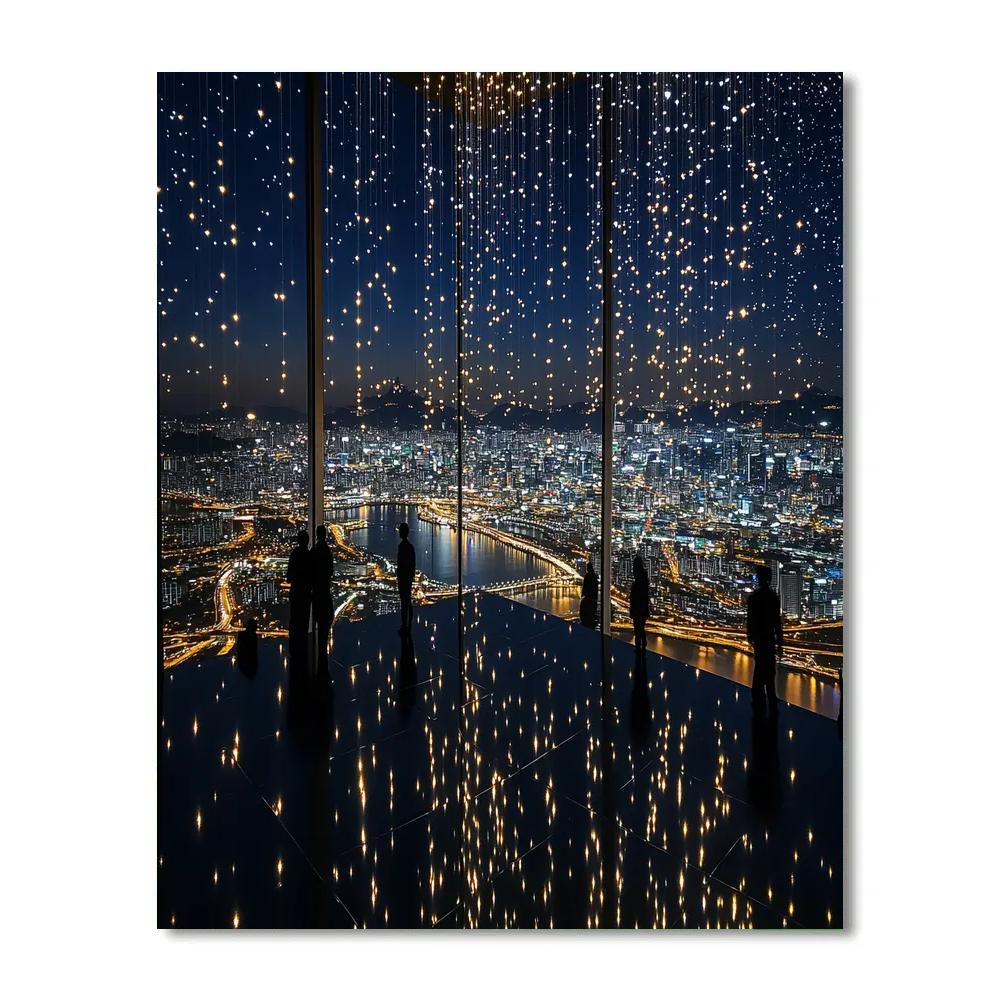 City Viewpoint At Seoul Sky Lotte World Tower Seoul South Korea Numbered painting kits