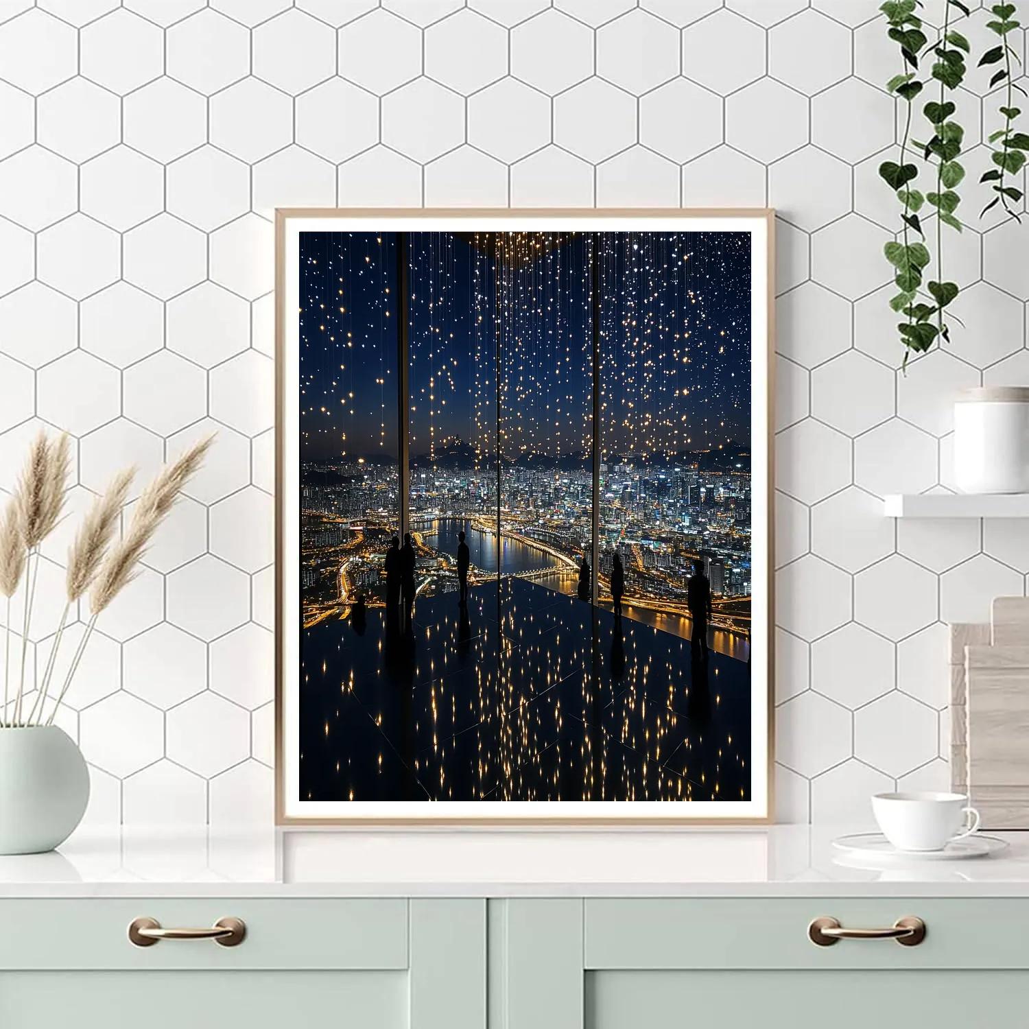 City Viewpoint At Seoul Sky Lotte World Tower Seoul South Korea Numbered painting kits