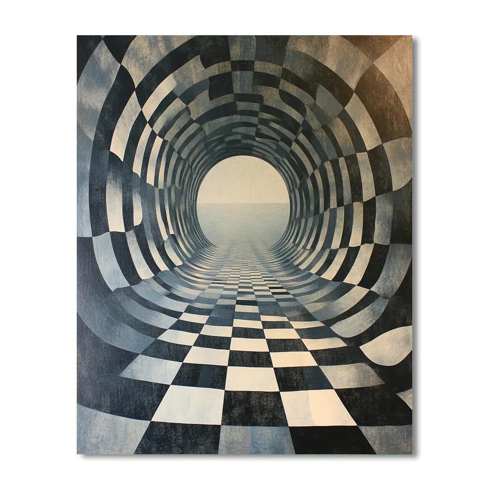 M.C. Escher Inspired Celestial Tessellation Of Curved Space Numbered painting kits