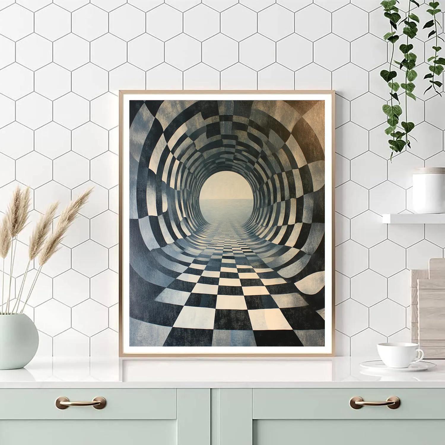 M.C. Escher Inspired Celestial Tessellation Of Curved Space Numbered painting kits