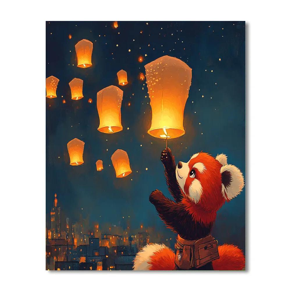 Mei Lee Red Panda Sky Lantern Orbit Disney Inspired paint by color