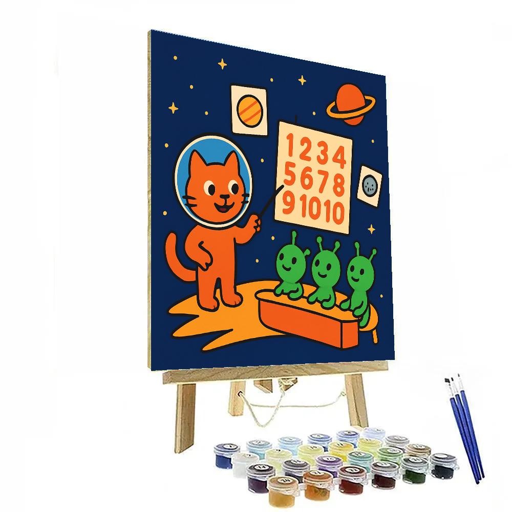 Comet Classroom With Captain Cat Painting by numbers kit