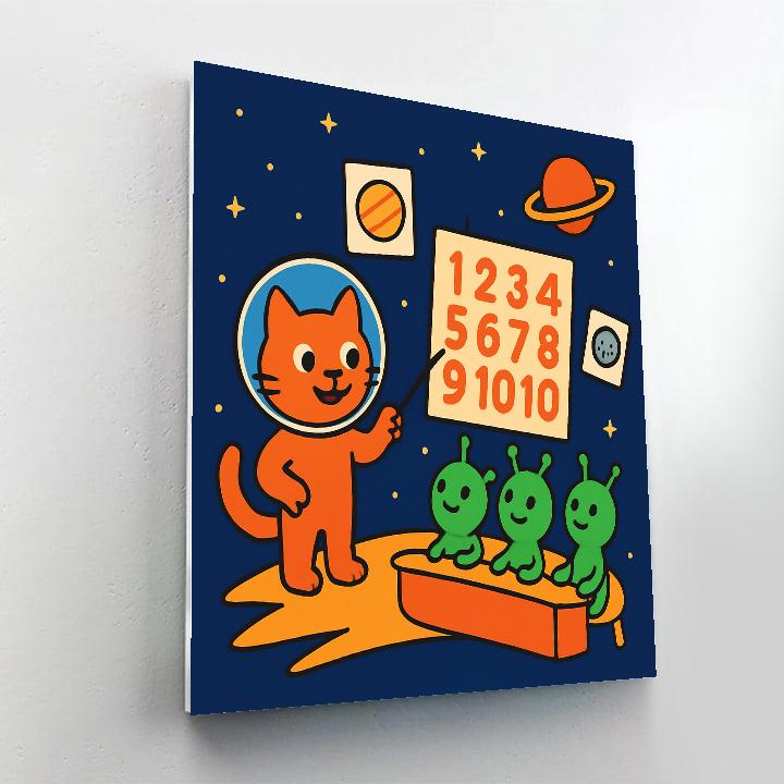 Comet Classroom With Captain Cat Painting by numbers kit