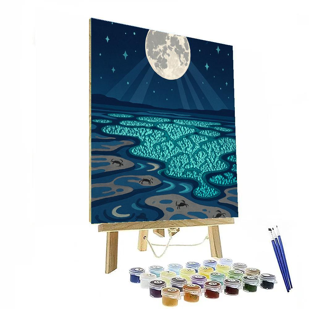 Tide Garden Under The Moon Painting by numbers kit