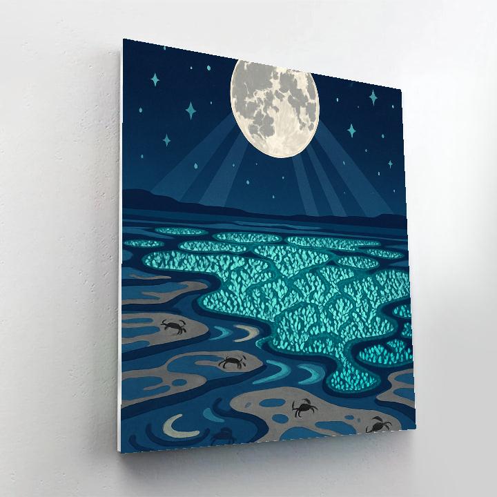 Tide Garden Under The Moon Painting by numbers kit