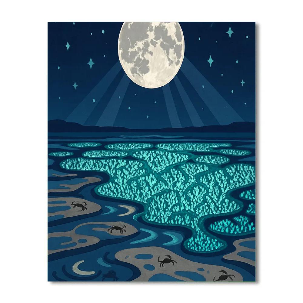 Tide Garden Under The Moon Painting by numbers kit