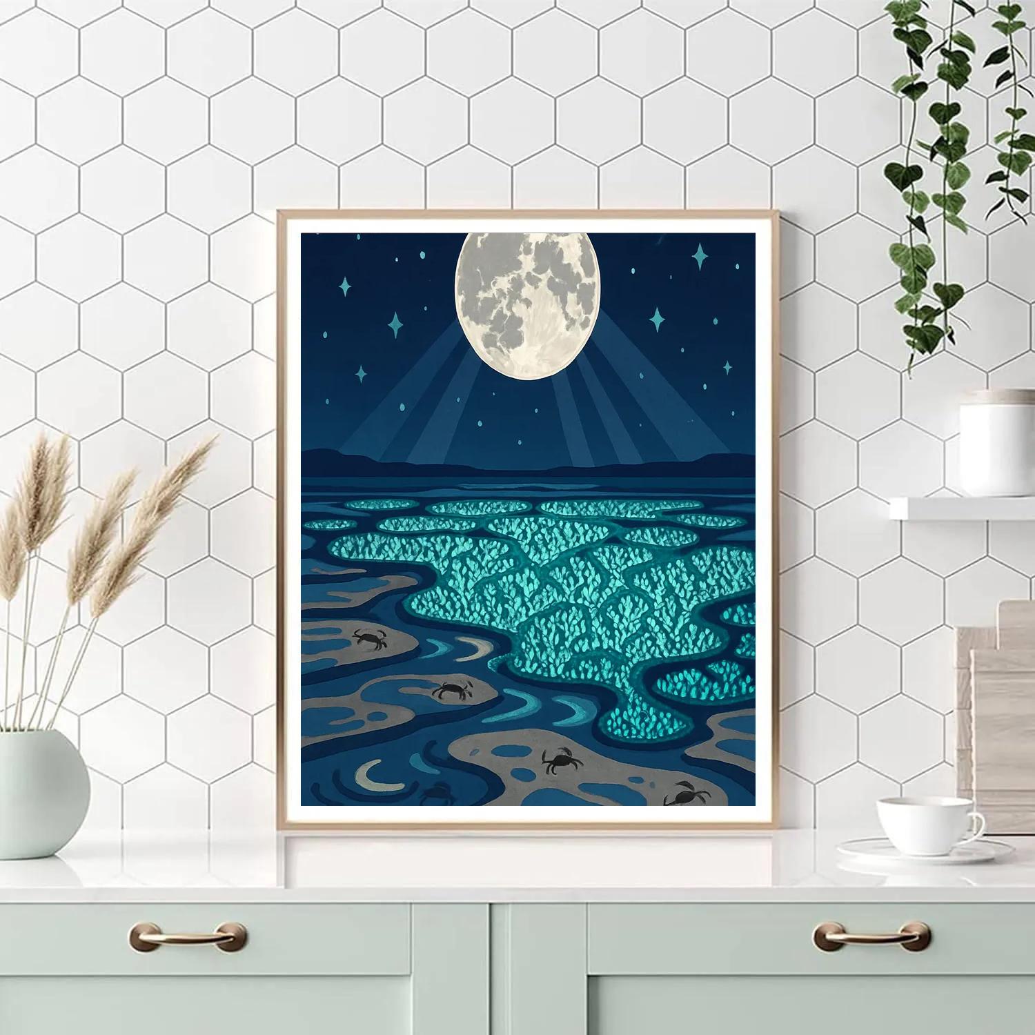 Tide Garden Under The Moon Painting by numbers kit