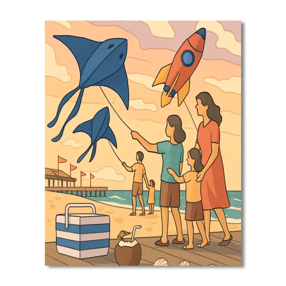 Kite Festival At The Beach Boardwalk paint by number