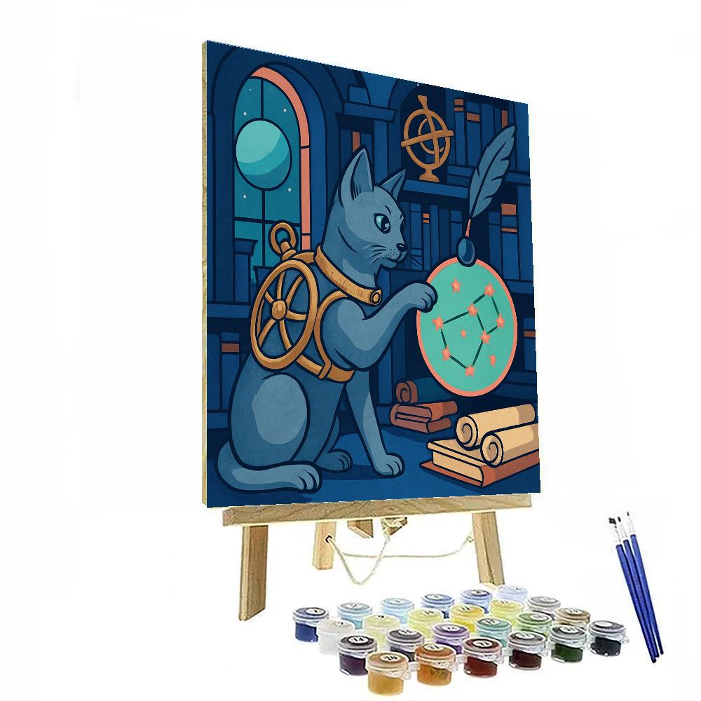 Orbital Mapmaker With Cat Companion Paint by numbers kits
