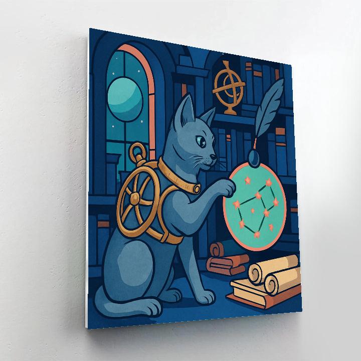Orbital Mapmaker With Cat Companion Paint by numbers kits