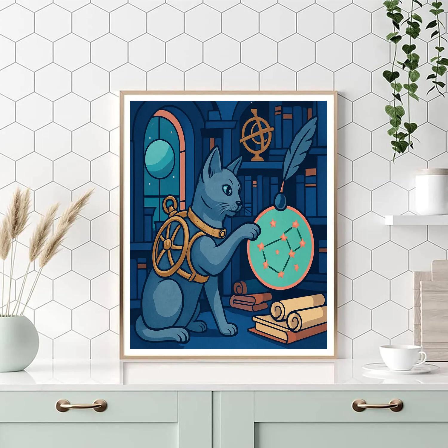 Orbital Mapmaker With Cat Companion Paint by numbers kits