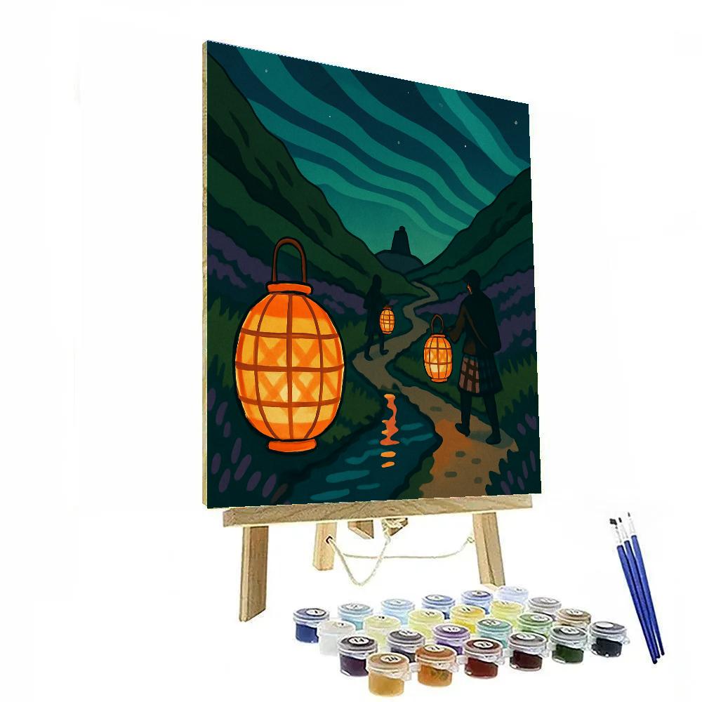 Tartan Lantern Procession In Scotland Paint by numbers kits