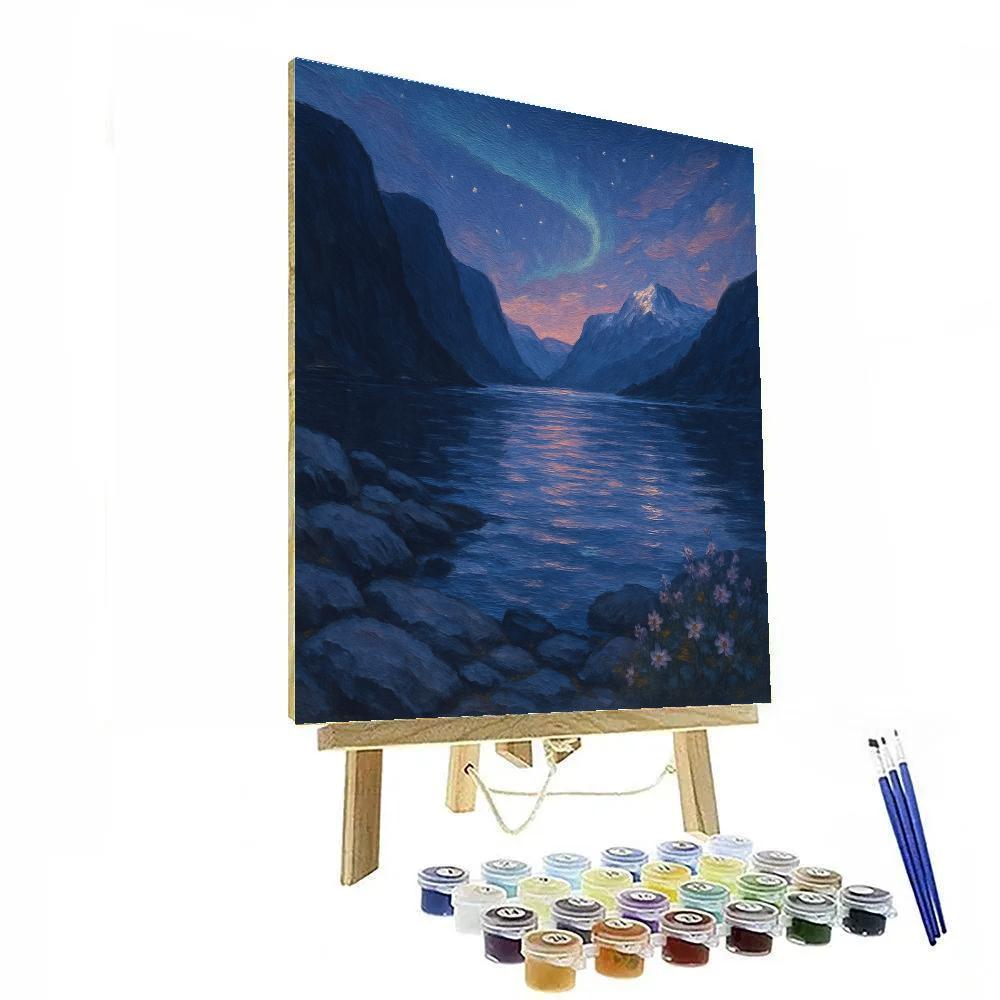 Twilight Drift On The Luminous Fjord Paint by numbers art