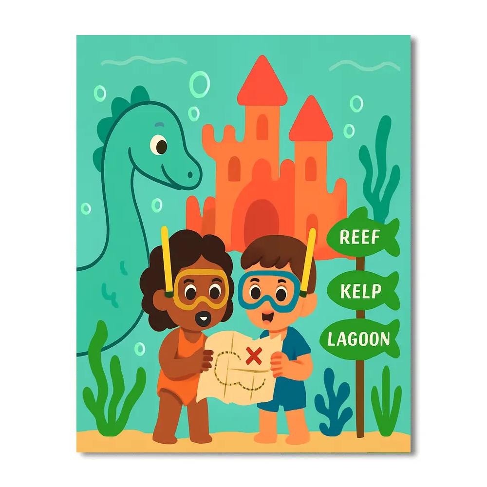 Coral Castle Map Quest With Sea Dragon Paint by numbers kits