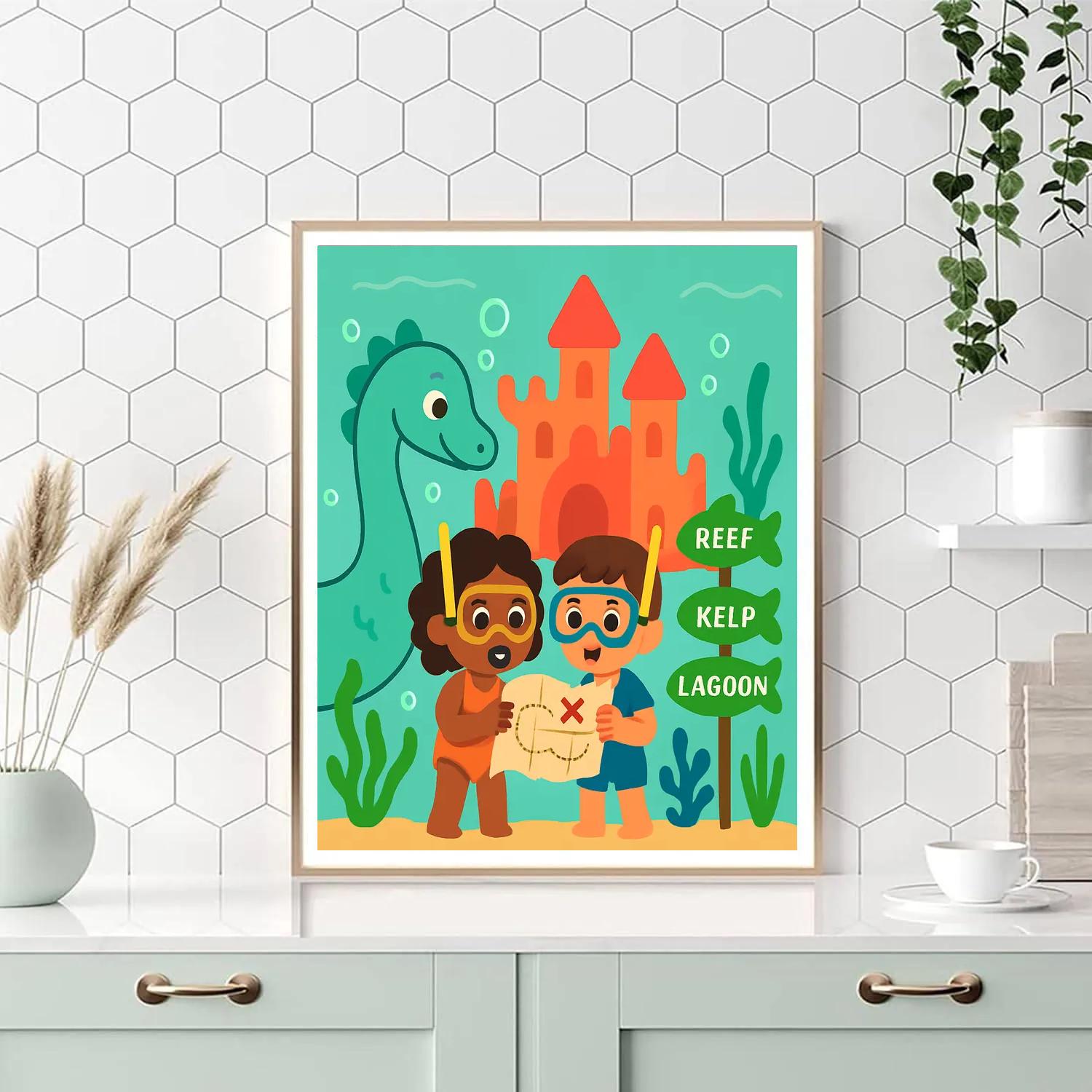 Coral Castle Map Quest With Sea Dragon Paint by numbers kits