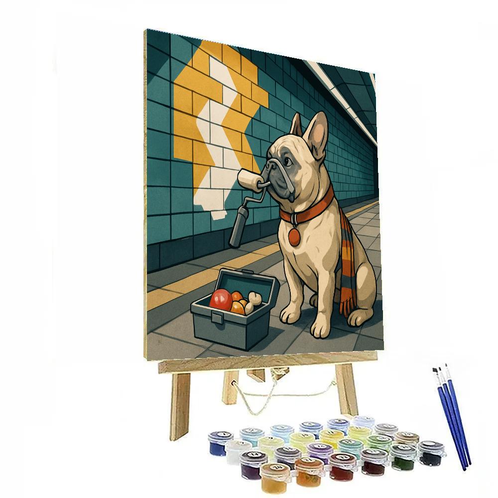 Subway Mural With Dog Companion paint by numbers