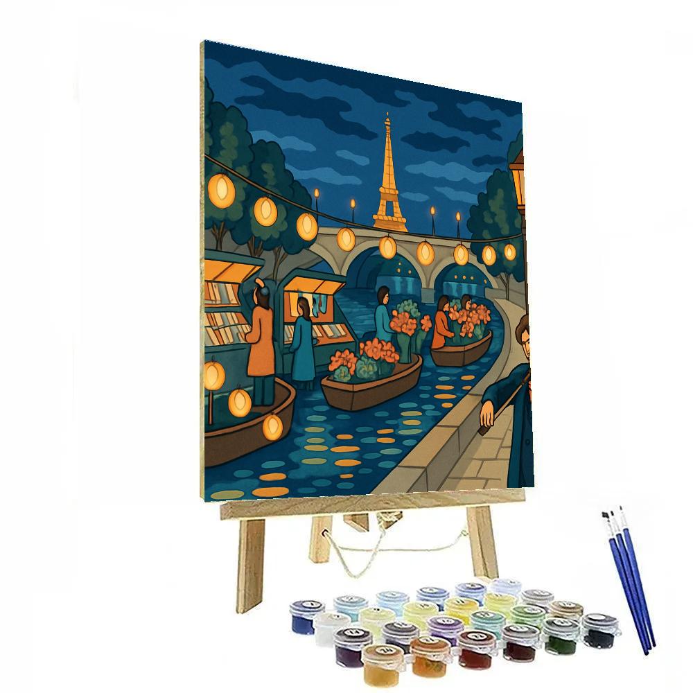 Paris-Lantern Seine Night Market DIY paint by numbers