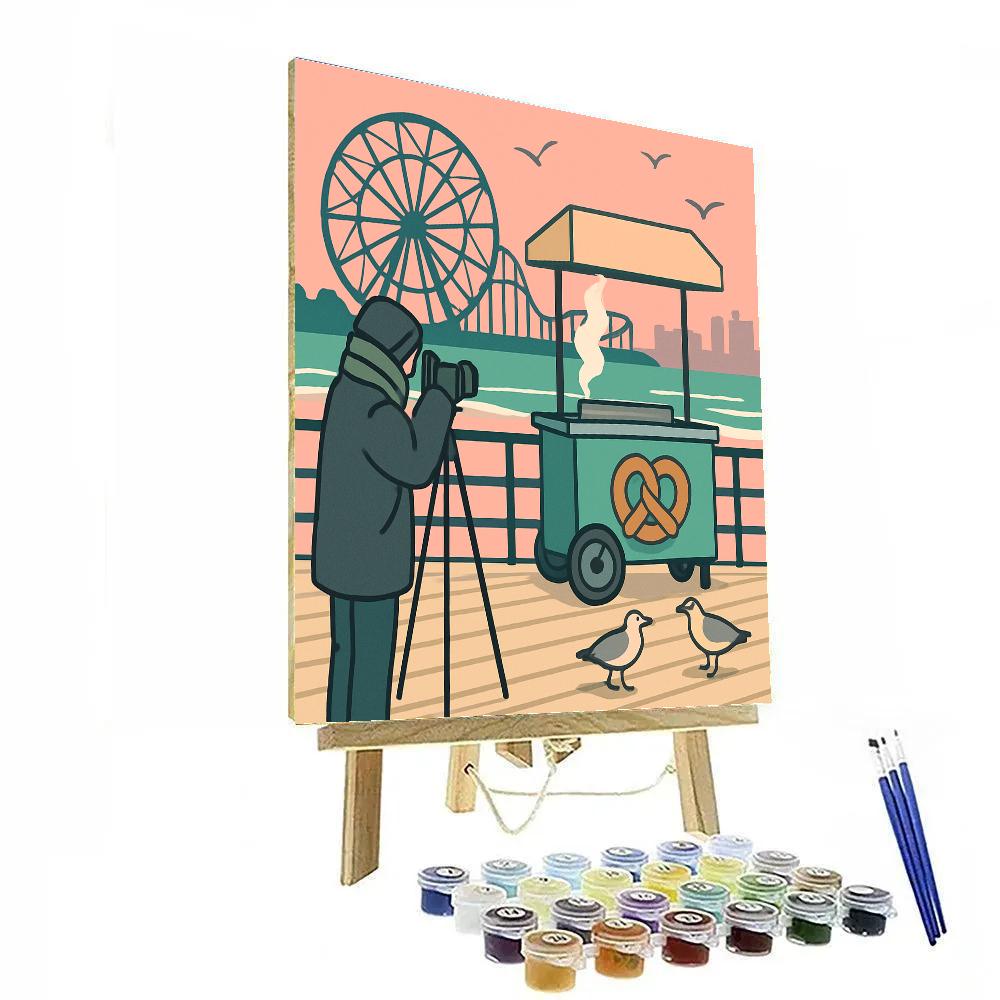 Coney Island Boardwalk New York Crafted paint by color