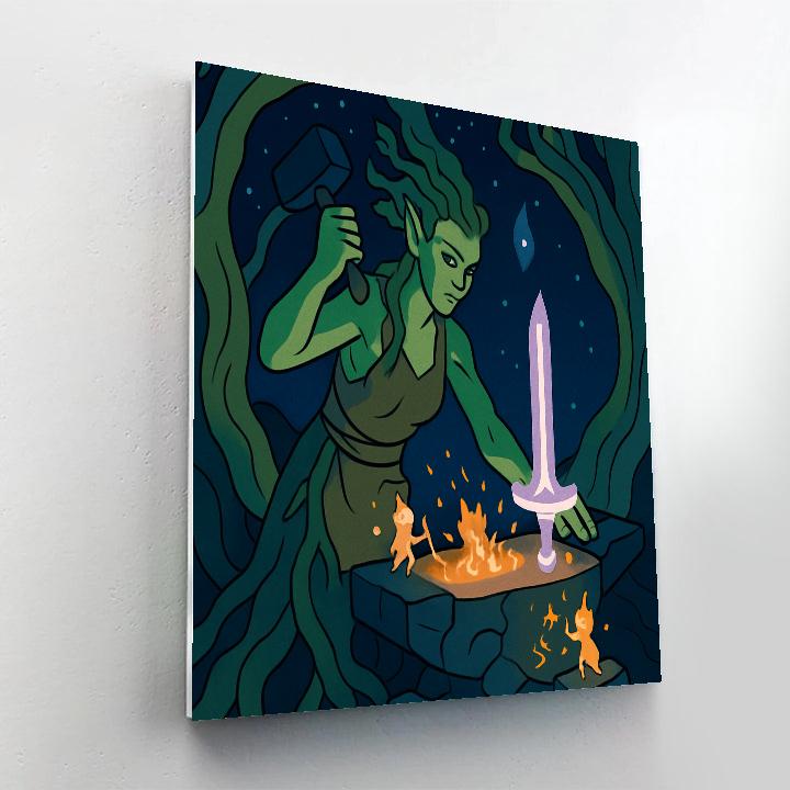Fantasy Crafted Moonlit Inkwood Forge painting number kit