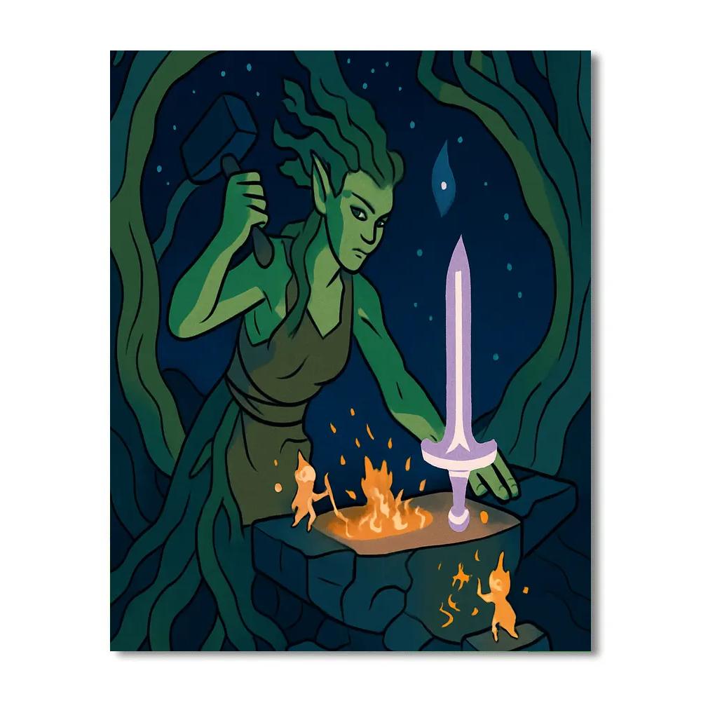Fantasy Crafted Moonlit Inkwood Forge painting number kit