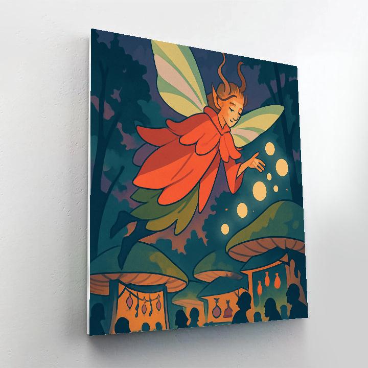 Lanternlit Market With Fairy Whispers Paint by numbers kits