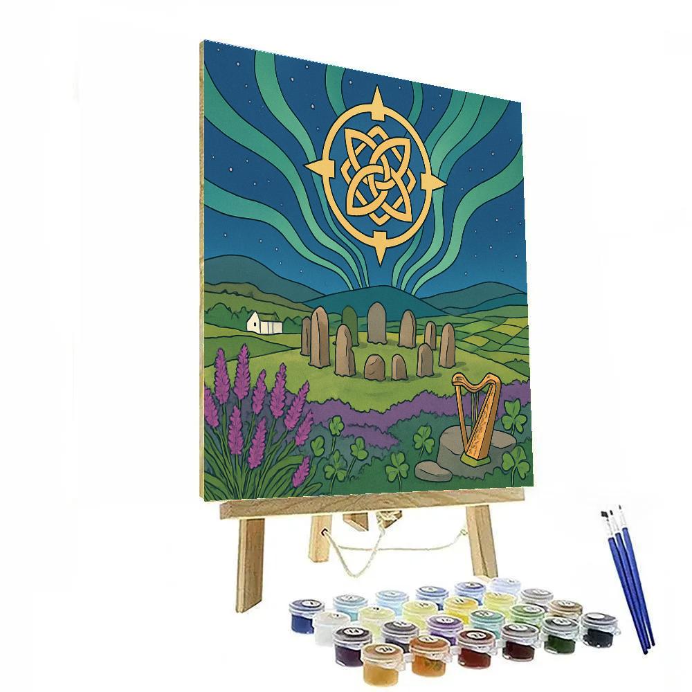 Celtic Star Compass In Ireland Skies Number painting