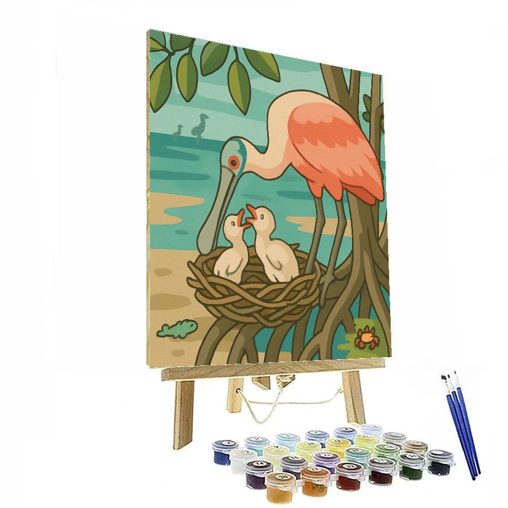 Mangrove Nursery With Birds paint by number