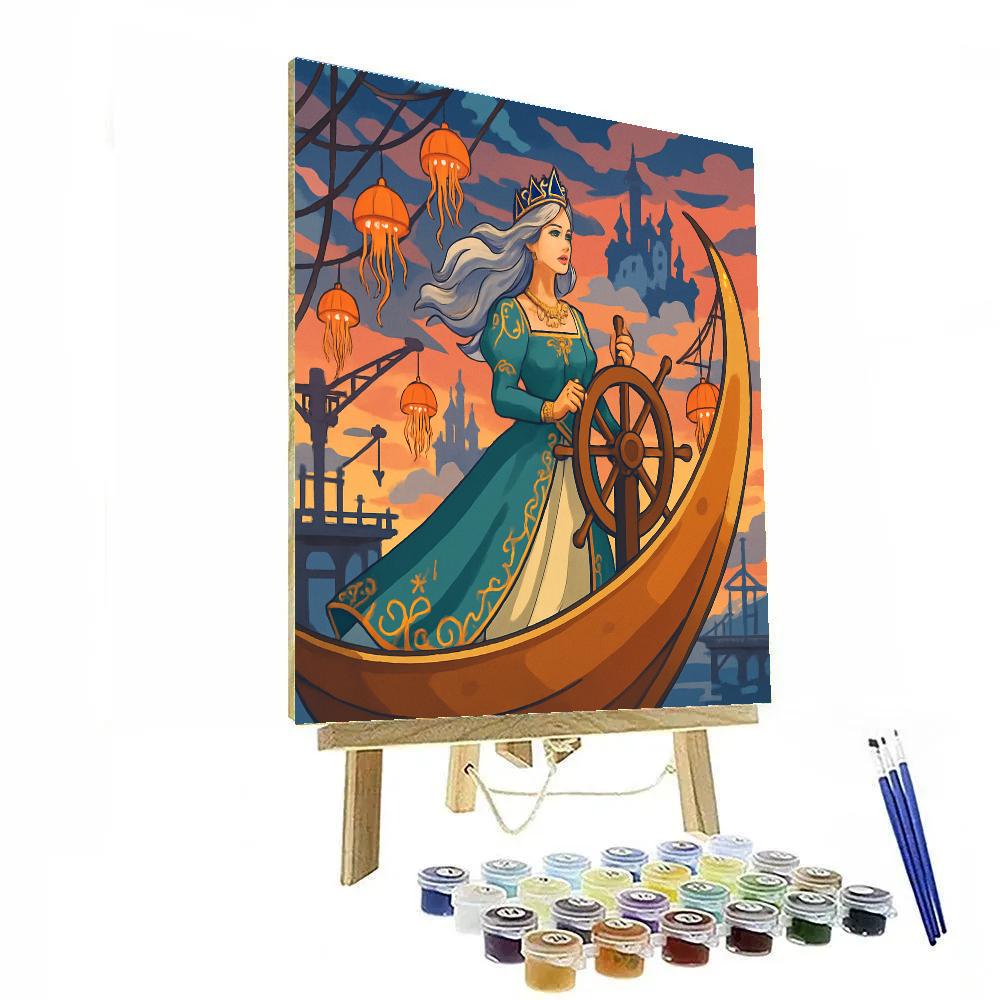 Skyship Princess Of The Starlit Harbor painting number kit