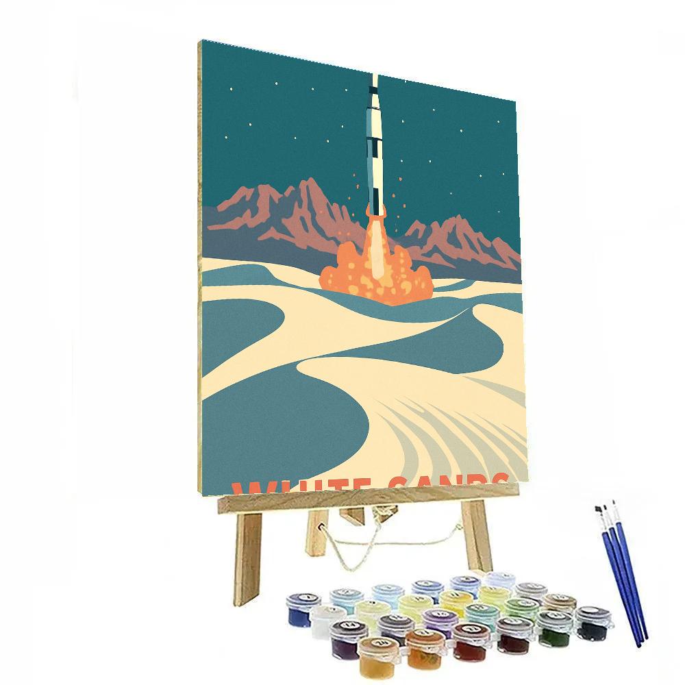 USA Desert Launch Over White Sands DIY paint by numbers