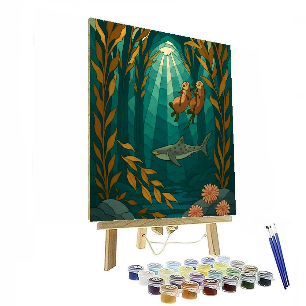 Cathedral Kelp Forest In Ocean Light painting number kit