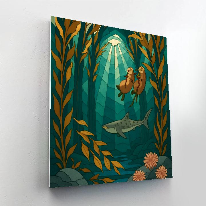Cathedral Kelp Forest In Ocean Light painting number kit