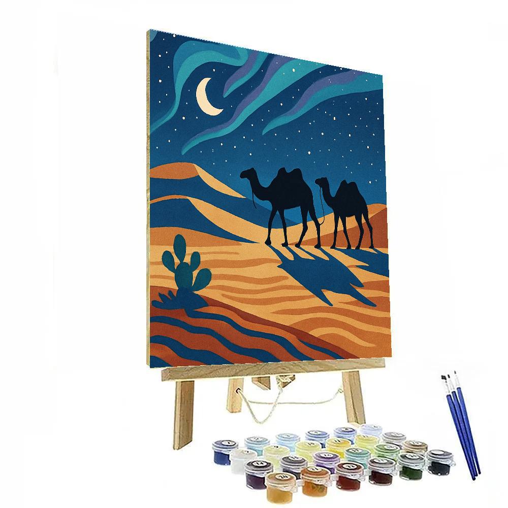 Caravan Under Desert Aurora Paint by numbers kits