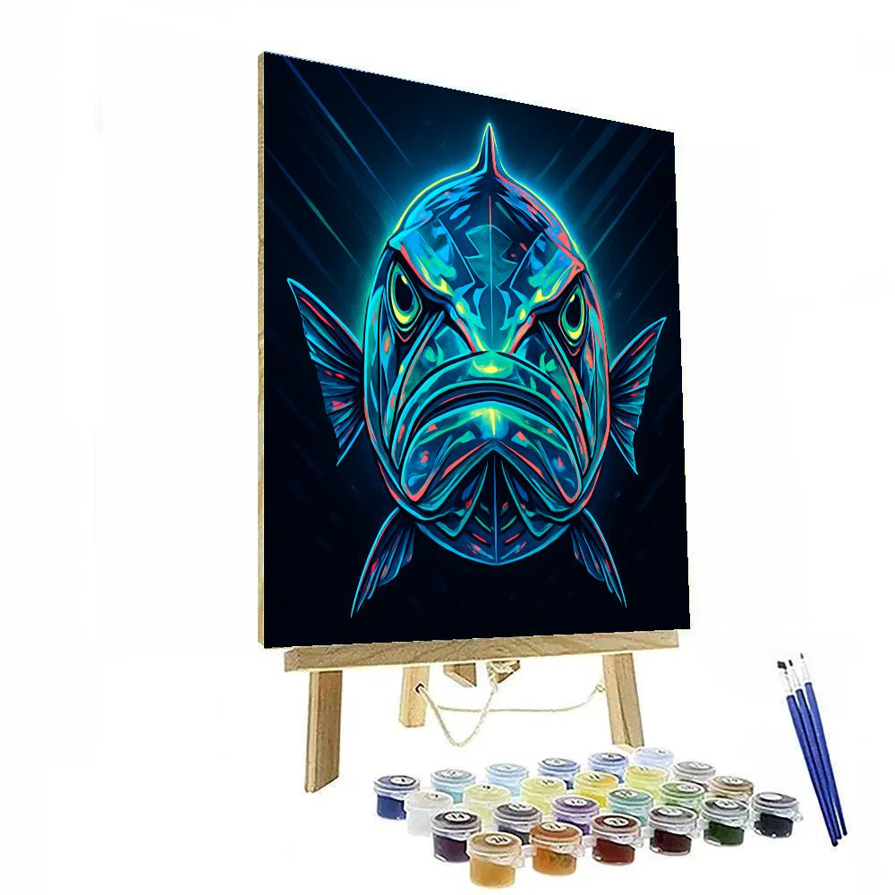 Neon Reef Barracuda Stare paint by numbers
