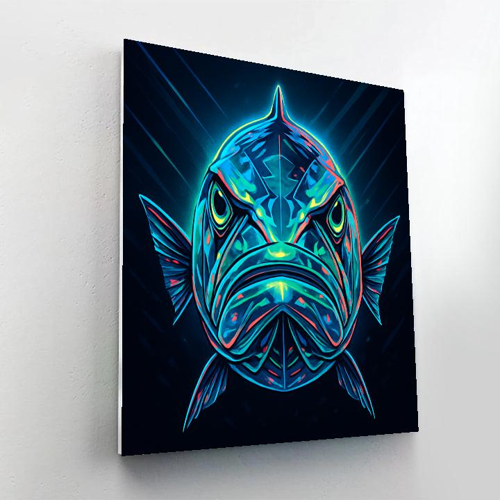 Neon Reef Barracuda Stare paint by numbers