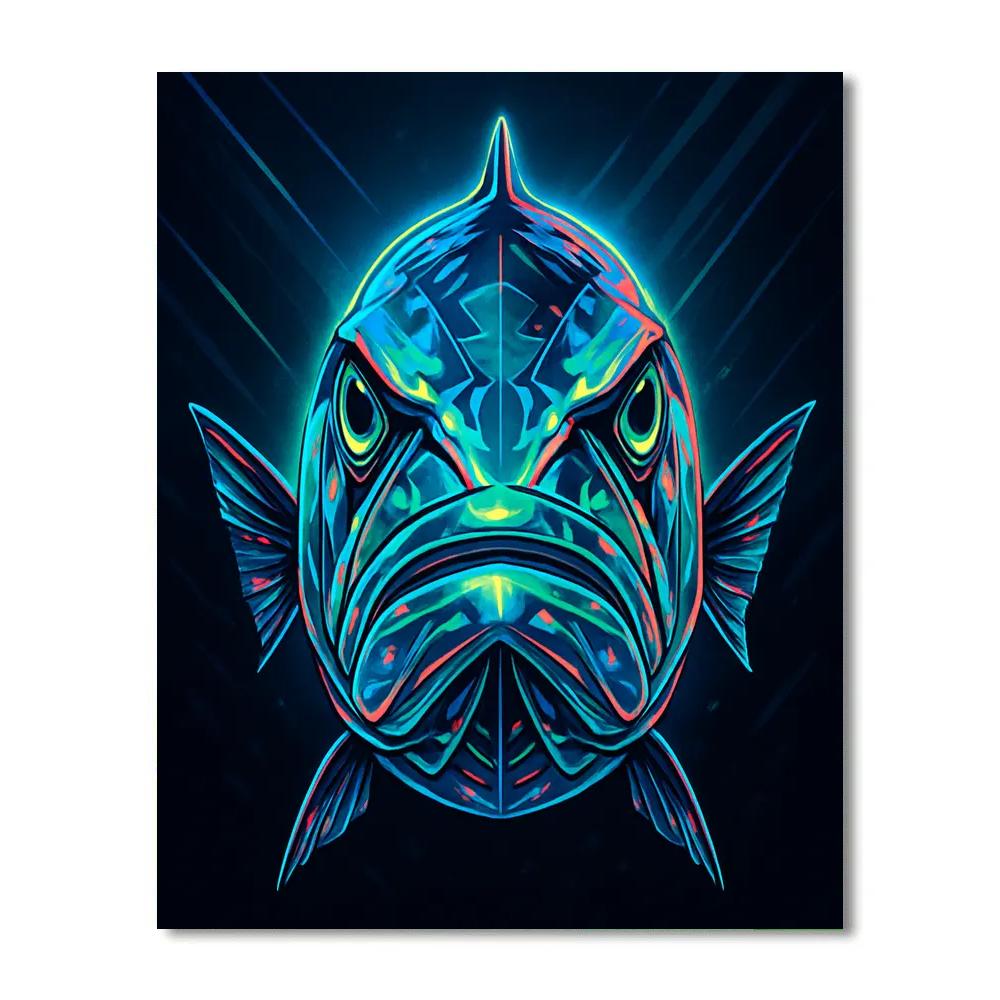 Neon Reef Barracuda Stare paint by numbers