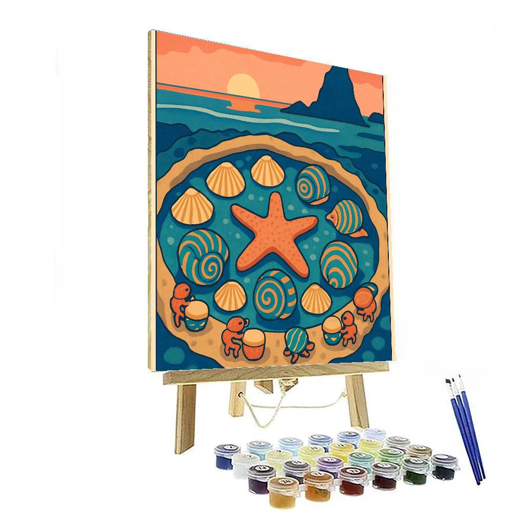 Tidepool Orchestra Ocean Sunset paint by color