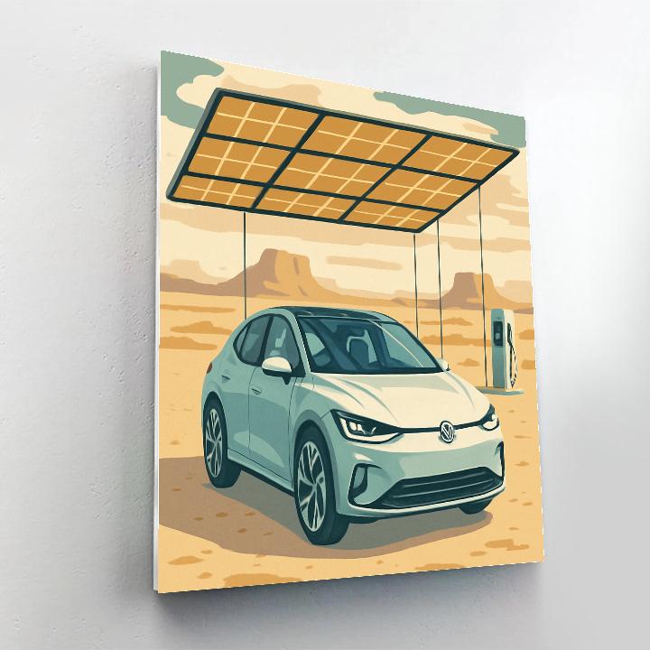 Concept Hatchback Cars With Floating Solar Canopy Paint by numbers kits