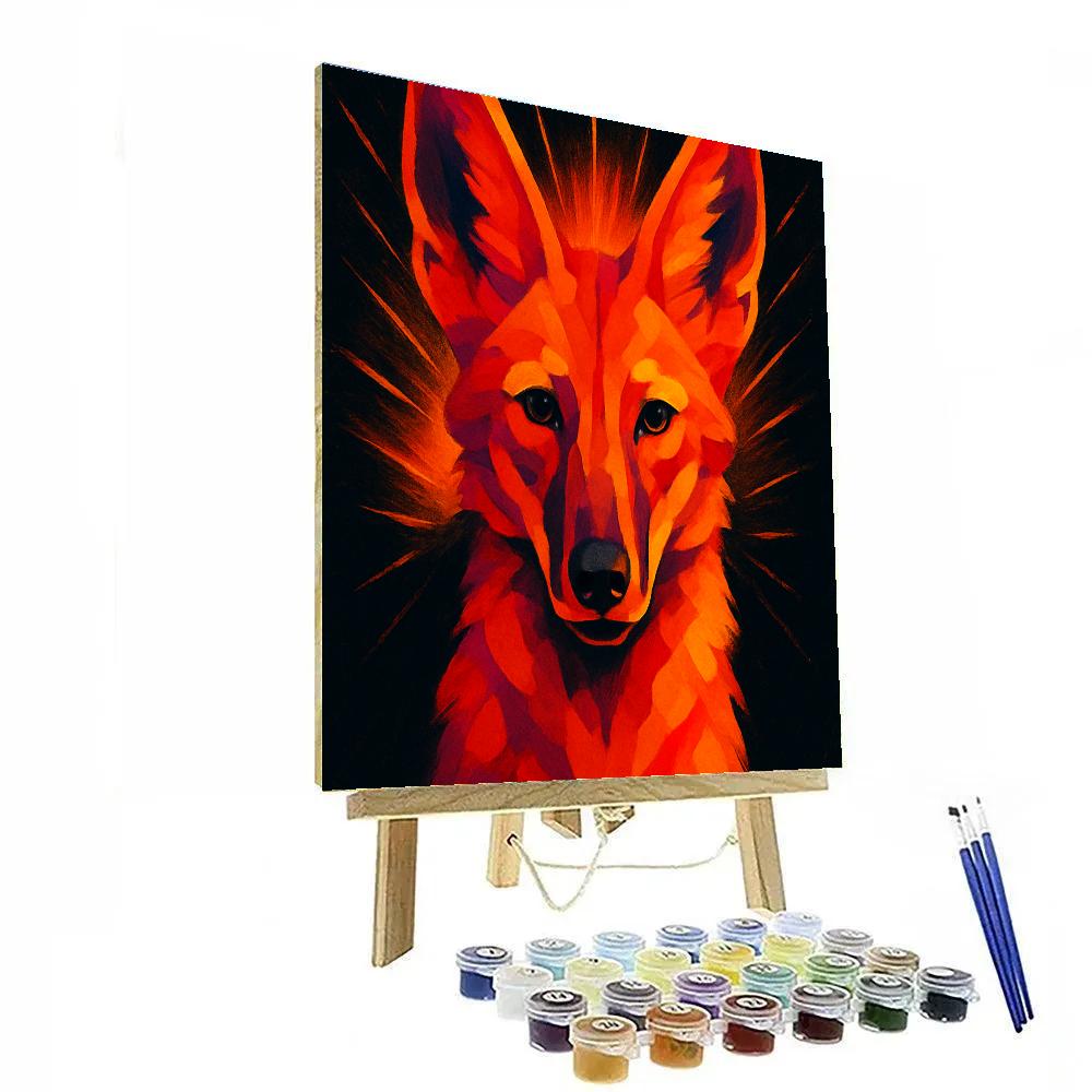 Solar Flare Maned Wolf paint by color