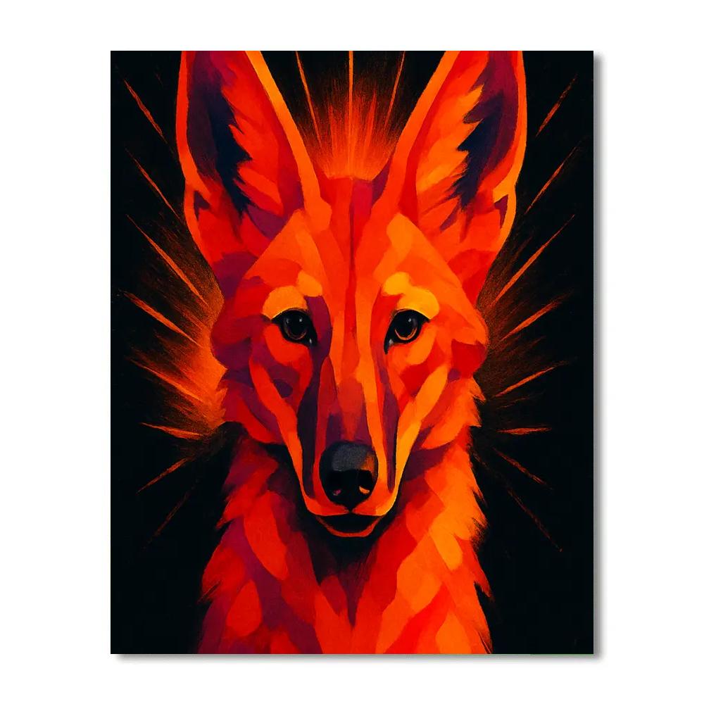 Solar Flare Maned Wolf paint by color