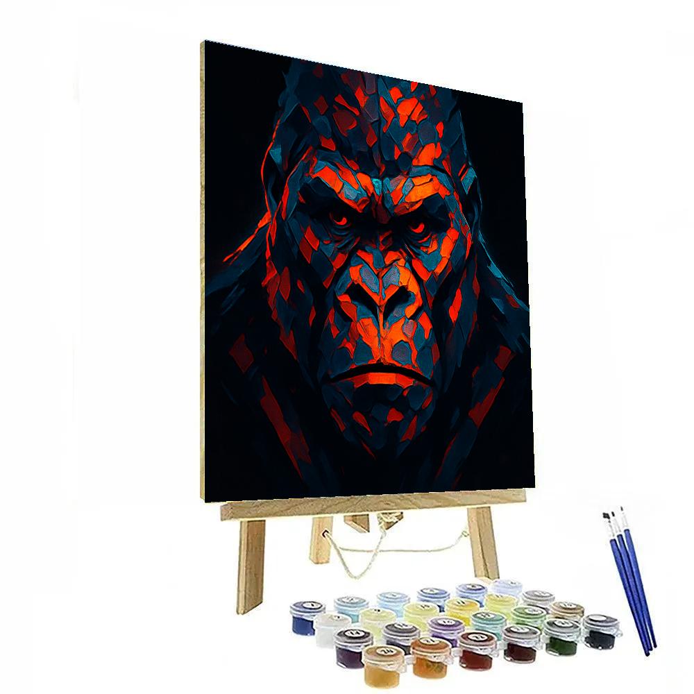 Volcanic Obsidian Gorilla Portrait Painting by numbers kit