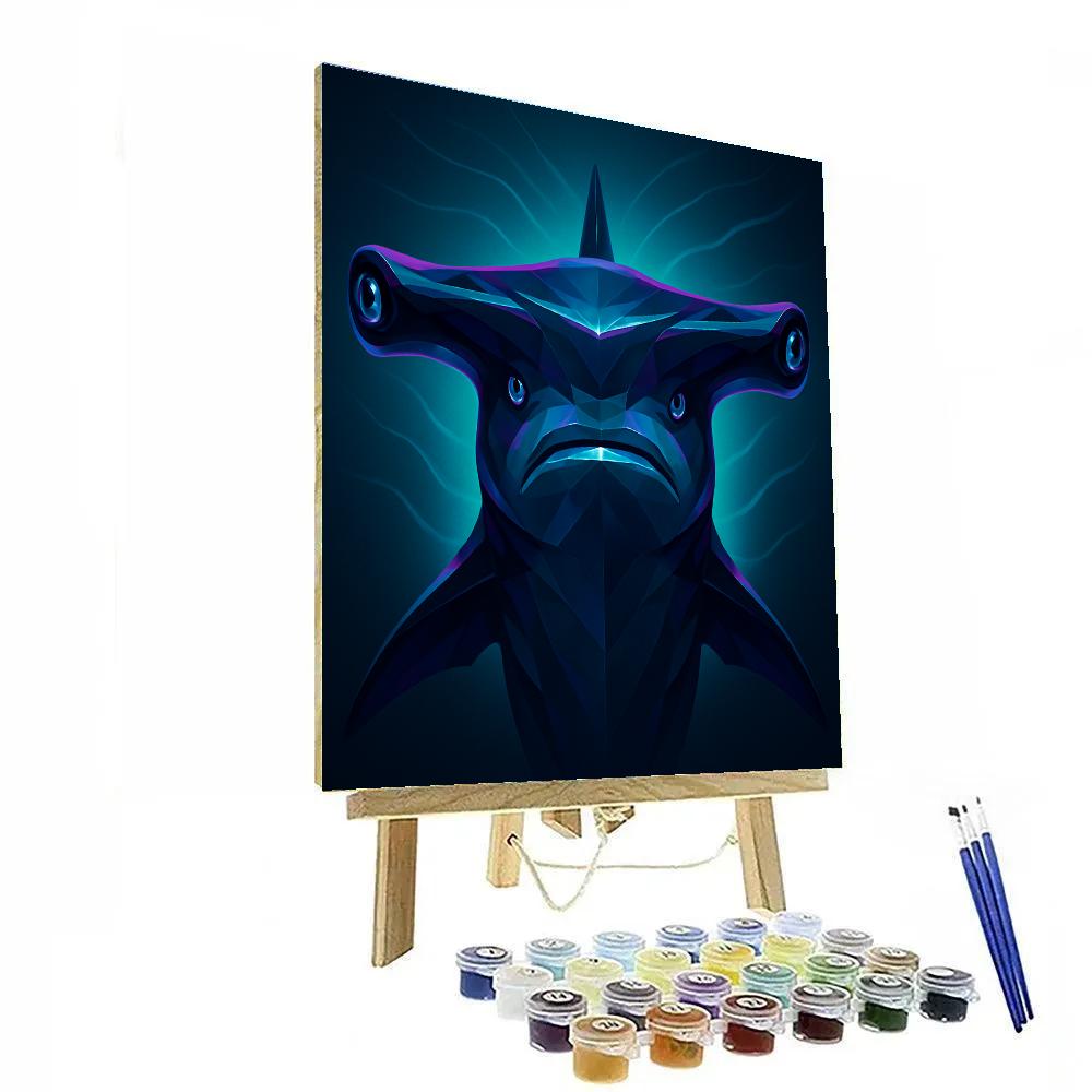 Galactic Tides Hammerhead Portrait Paint by numbers art
