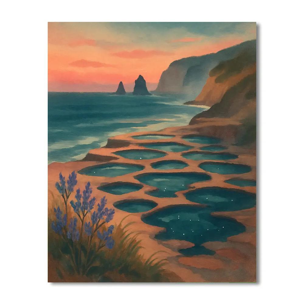 Lantern Dusk Over The Tidepool Terrace DIY paint by numbers