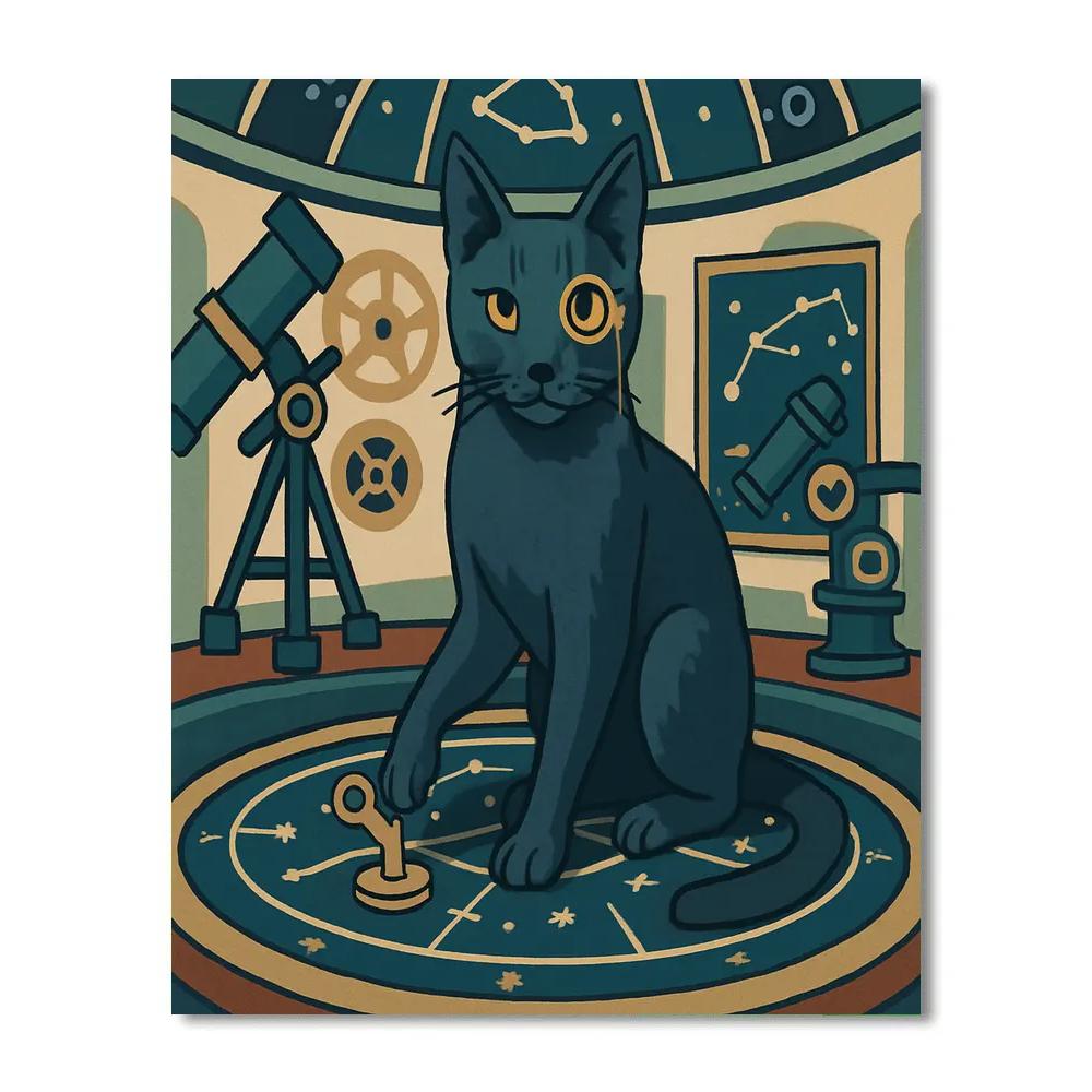Clockwork Observatory Cat Expedition Numbered painting kits