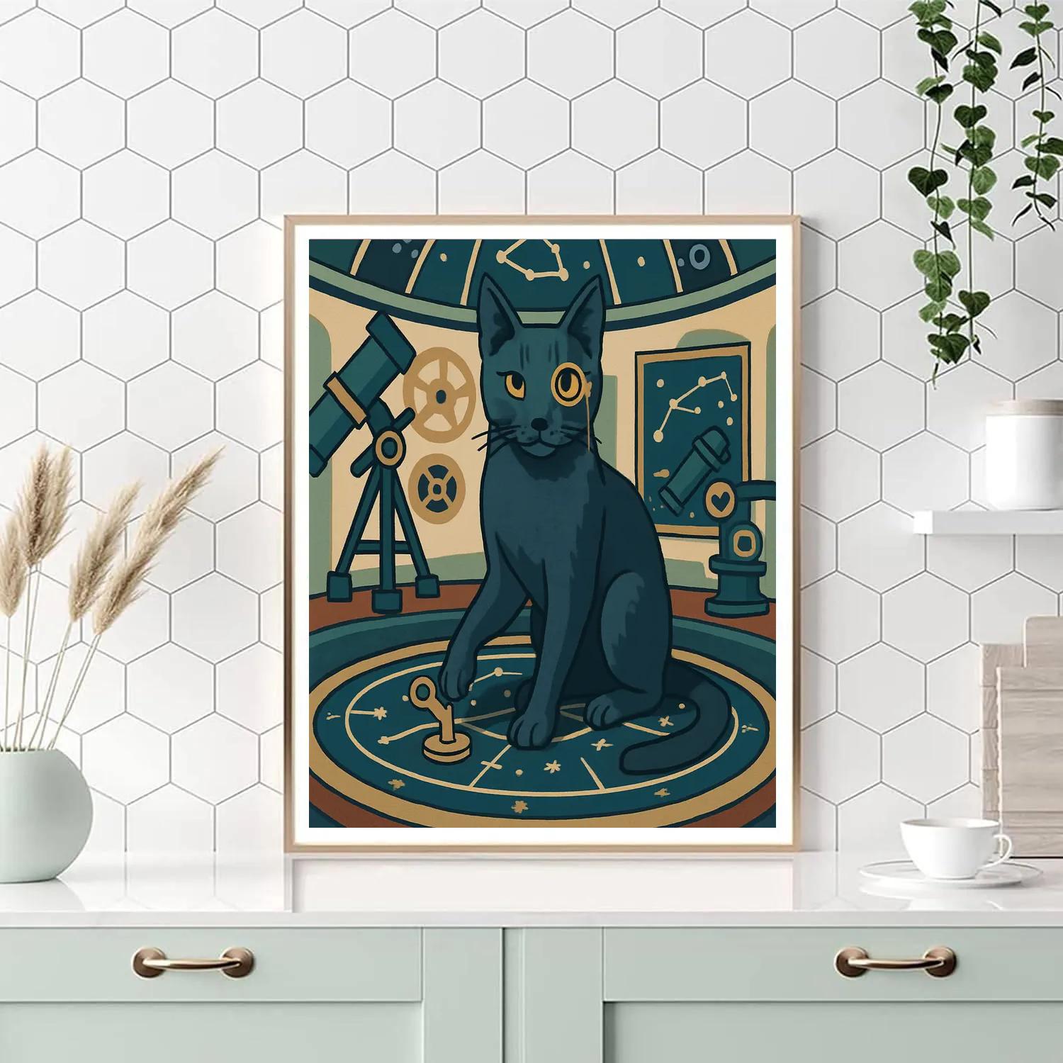 Clockwork Observatory Cat Expedition Numbered painting kits
